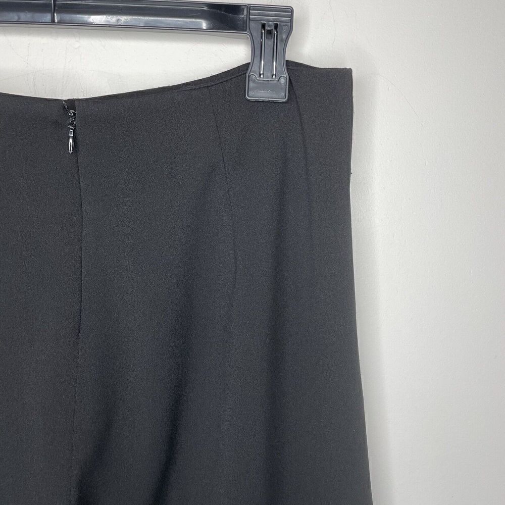 TAHARI Dress Pants Womens 8 Solid Black Flat Front Wide Straight Leg Stretch - Picture 5 of 8